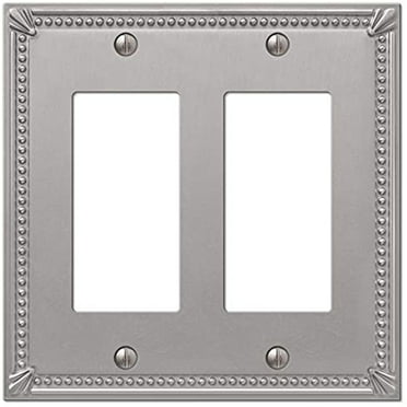 AMERELLE 163RRBN Century Double Rocker Steel Wallplate in Brushed Nickel AMERELLE 163RRBN Century Double Rocker Steel Wallplate in Brushed Nickel